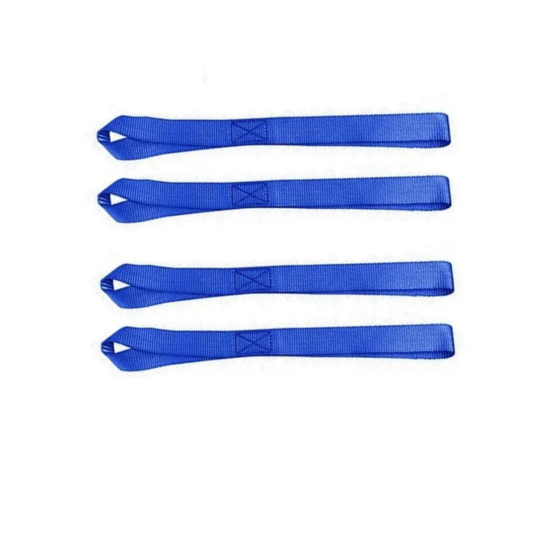 Four blue soft loop straps
