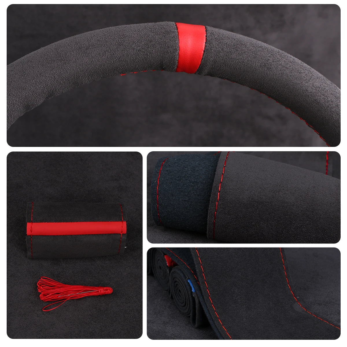 Close-up of the center stripe and hand stitching