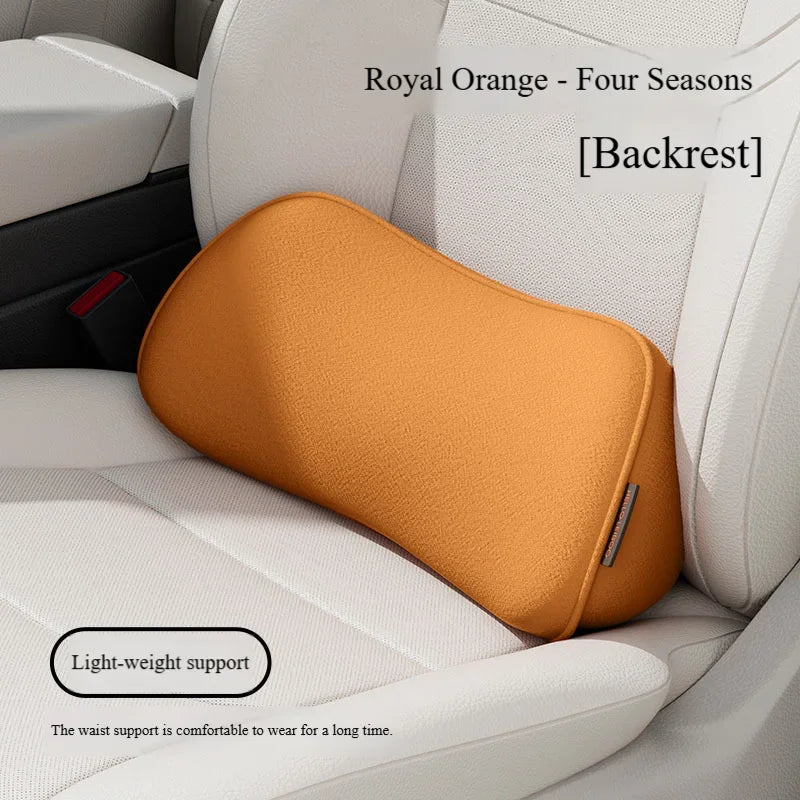Memory Foam Lumbar Pillow for Car Seats, Curved Lower Back Support with Anti-Slip Design, for Driving and Office Chairs, 6 Colors