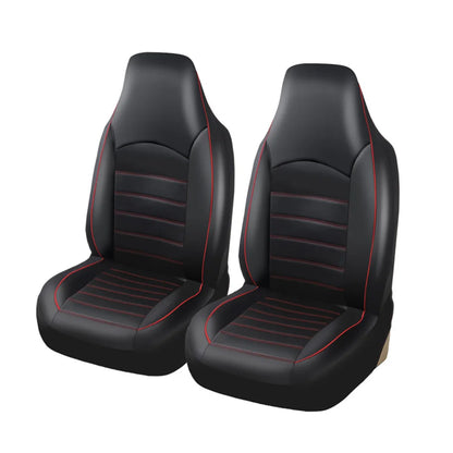 2 Front Car Seat Covers, PU Faux Leather High Back Bucket Seat Covers for Most Cars, Trucks, SUVs and Vans, 3 Colors