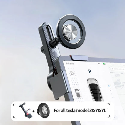 Dashboard Phone Mount for Tesla Model 3 Highland 2024-2025 and Model Y Juniper 2025, Base with Magnetic Holder, Black or Clear Black