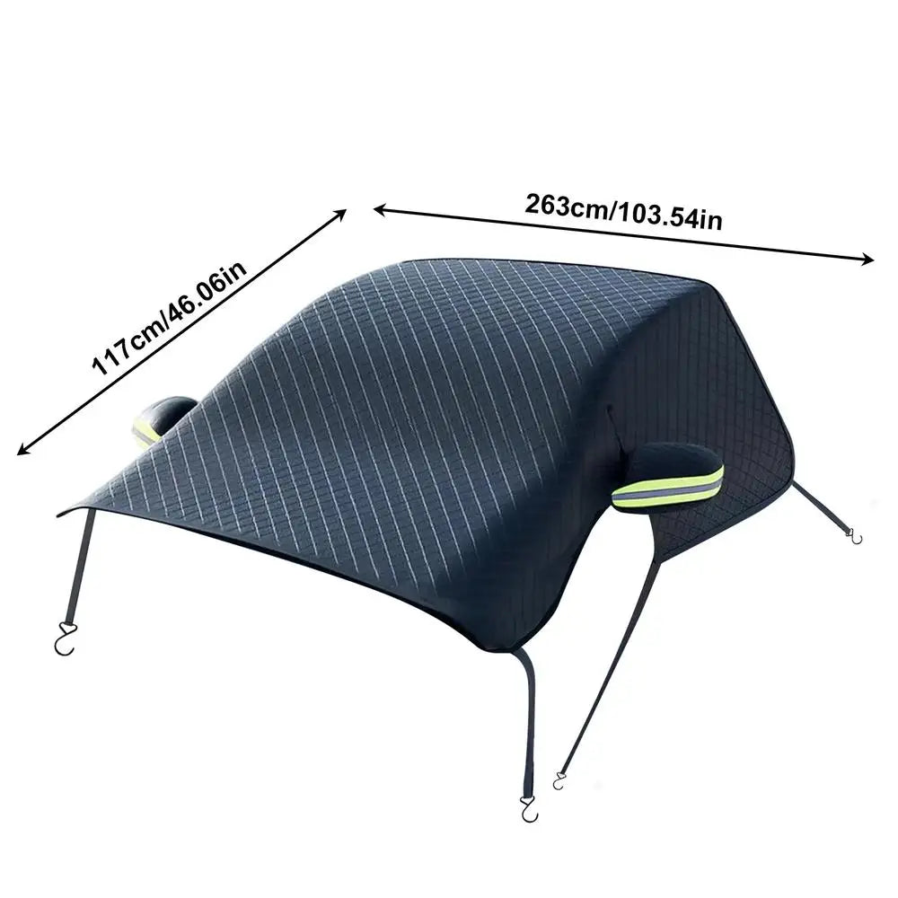 Black windshield cover size: 103.5 x 46.1 in (263 x 117 cm)