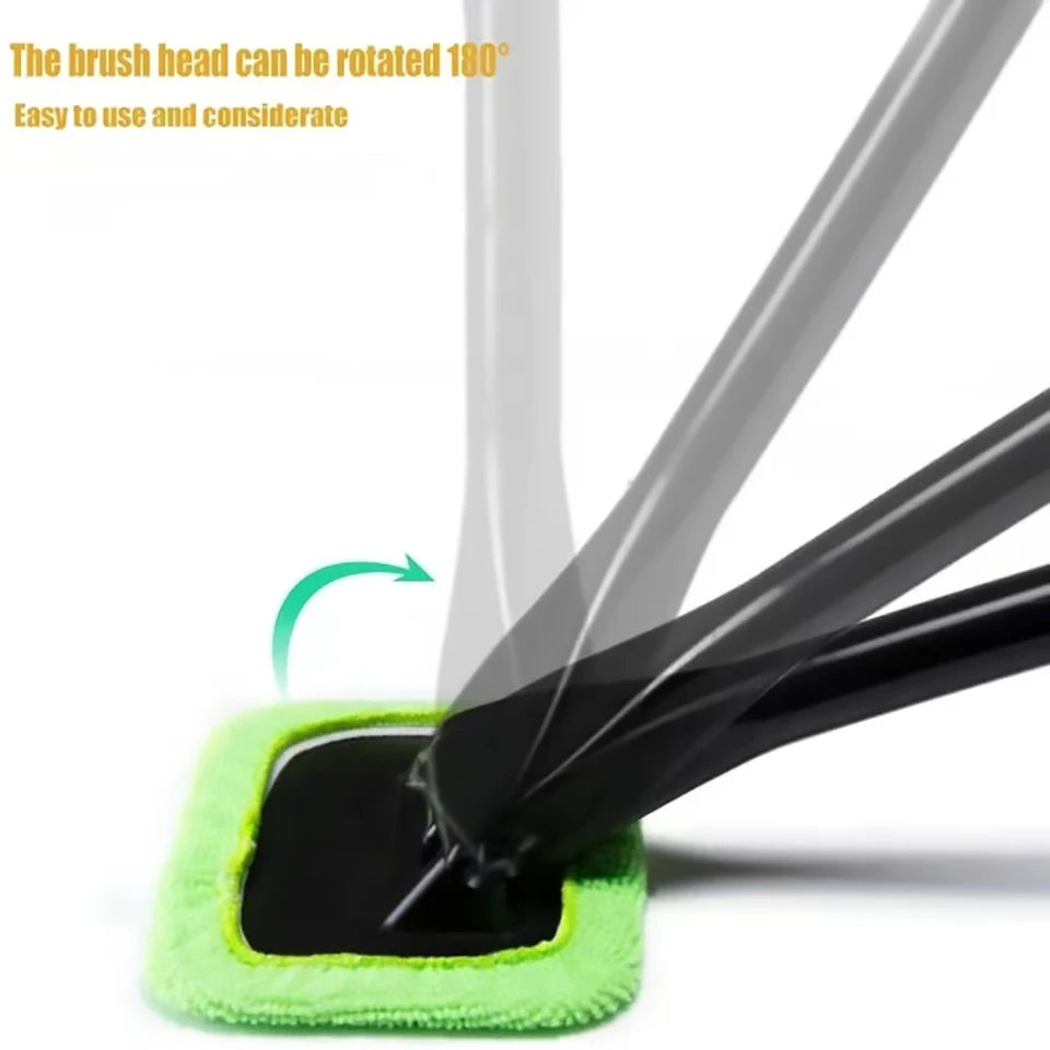 Car Windshield Cleaning Tool with Long Handle, Inside Window Cleaner with Washable Microfiber Pad, 4 Options