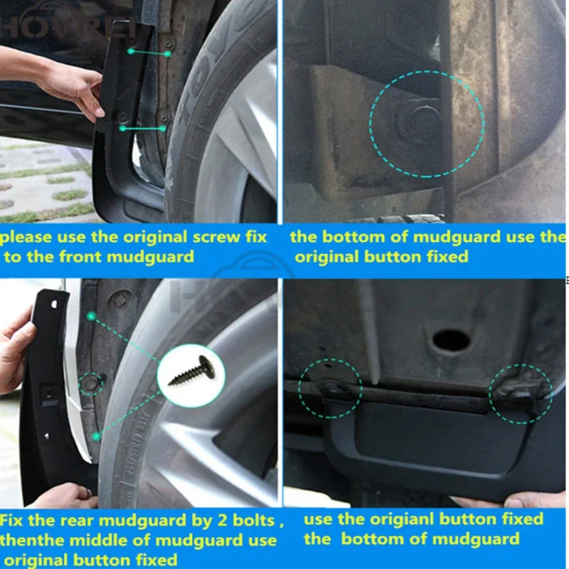 Mud Flaps for Honda Civic FE and FL 2022-2024 (11th Gen), Set of 4 Molded Splash Guards with Screws and Screwdriver