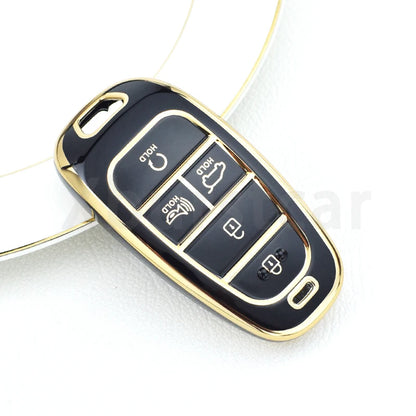 Key Fob Cover for Hyundai 5-Button Keys, Soft TPU Case with Embossed Button Icons for Tucson (NX4), Santa Fe and Nexo, Cover or Set