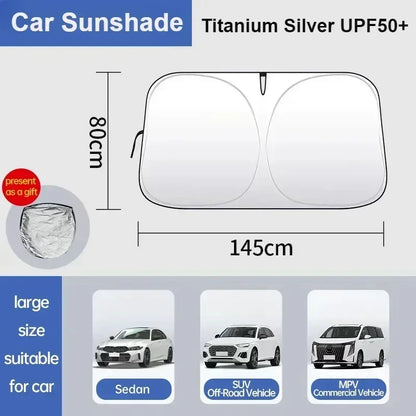 Windshield Sun Shade for Toyota Camry 2025-2026, Polyester and PVC Front Window Cover for Summer Heat, Choice of Sizes