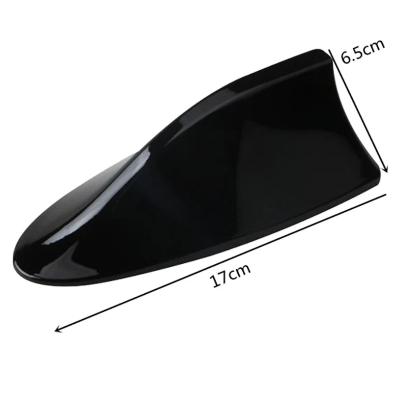Universal Shark Fin Roof Antenna with Built-In AM/FM Cable, No Drilling Install, Carbon Fiber Look and Solid Colors