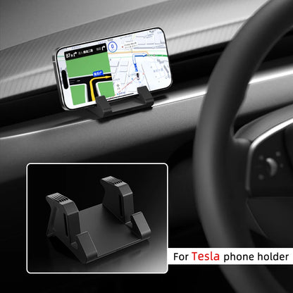 Silicone Phone Mount for Tesla Model Y Juniper 2025 and Model 3 Highland, Vent Hook and Sunglass Holder, Version for Earlier Model 3 and Y