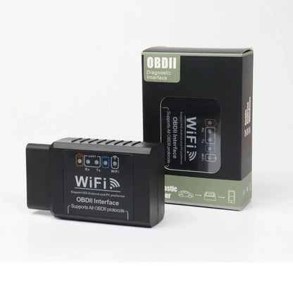 ELM327 Wi-Fi adapter with its box
