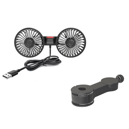 Rear Seat Car Fan with Flexible Silicone Neck, 3 Speed USB Cooling Fan for Back Seat Passengers, 1 or 2 Fan Heads