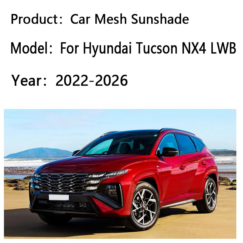 Side Window Sun Shades for Hyundai Tucson 2022-2026 (NX4), Black Magnetic Mesh, Pairs or 3-, 4- and 7-Piece Sets