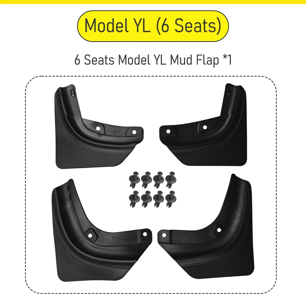 Mud Flaps for Tesla Model Y and Model 3, 6 Versions Including Model Y Juniper 2025+, Model 3 Highland 2024+ and Model Y L