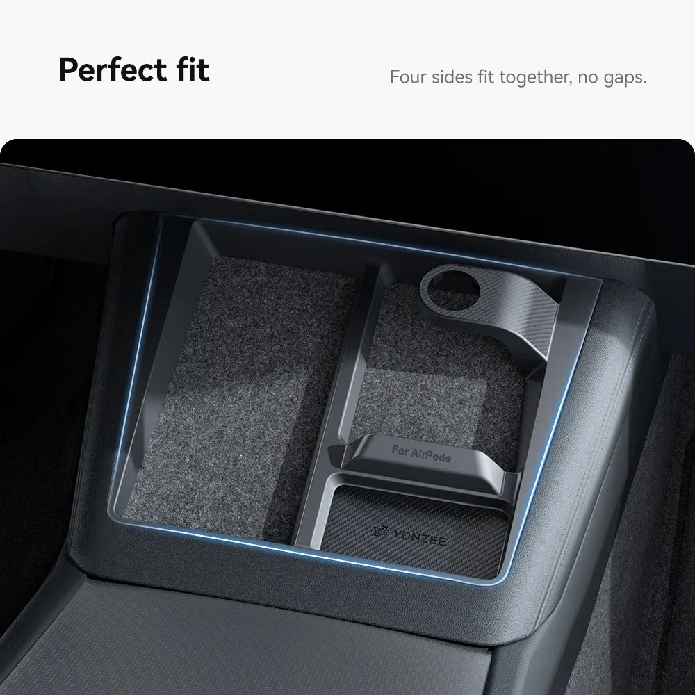 Wireless Charging Pad Frame for Tesla Model 3 Highland and Model Y Juniper, ABS Non-Slip Holder for Phones, Headphones and Watches