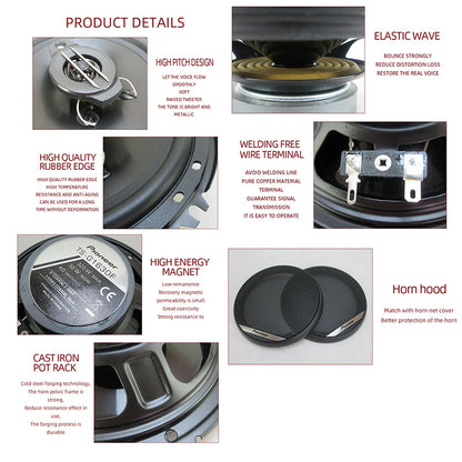 6 Inch 640W(2*320W) 3Way Universal Car Coaxial Auto Music Stereo Full Range Frequency Hifi Speakers Non-destructive Installation