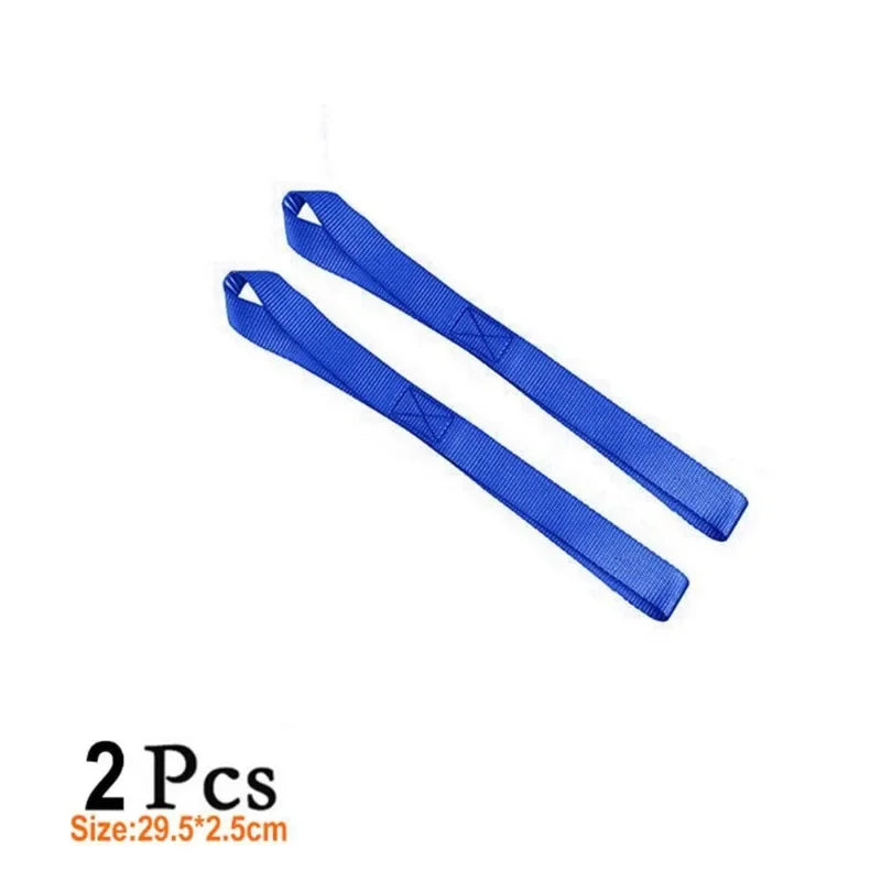 Two blue soft loop straps
