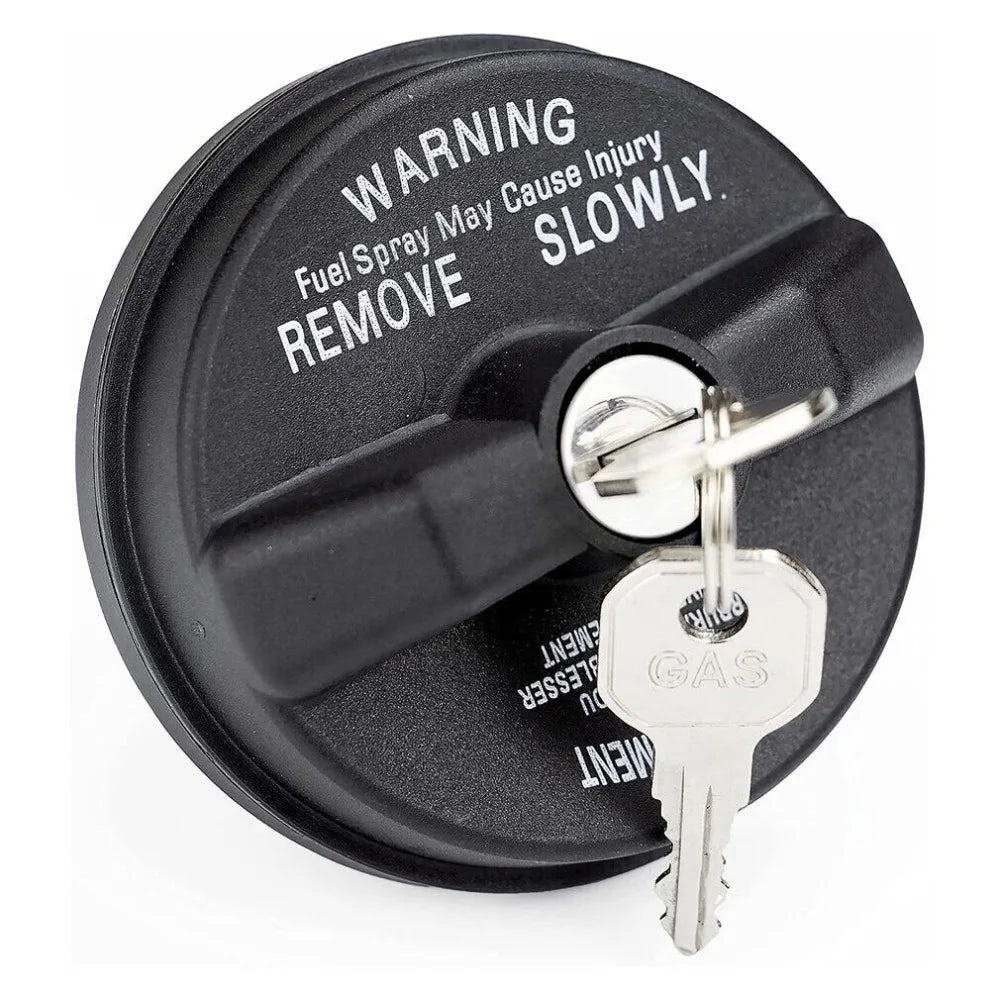 Locking Gas Cap with Key for Jeep Wrangler (JK, TJ), Grand Cherokee, Liberty and Gladiator, Plastic Replacement Fuel Tank Cap