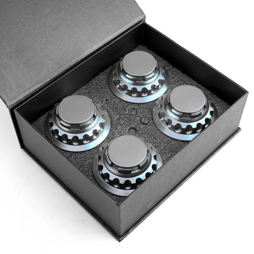Center Caps for Toyota Camry, Corolla, Avalon and Matrix Wheels, 62mm 4-Piece Snap-In Set, Gray, Black, Blue, Red or Orange