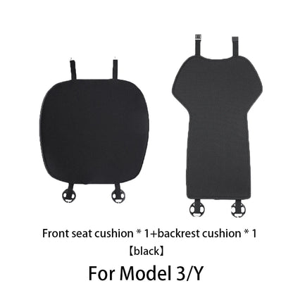 Ice Silk Seat Cushions for Tesla Model 3 and Model Y, Breathable Knit Front or Rear Seat Pads, Black or White