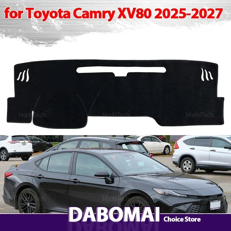 Black Dash Mat for Toyota Camry 2025-2027 (XV80) North America Version, Non-Slip Carpet Dashboard Cover, HUD or Non-HUD