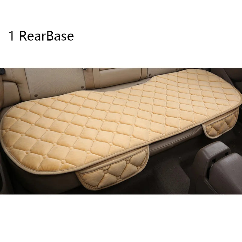 Plush Winter Car Seat Pads, Warm Non-Slip Cushions for Front and Rear Seats, Single Pad or 3 Piece Set, 4 Colors