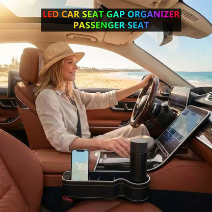LED Car Seat Gap Filler with Fast Charger — 7-Color Ambient Light