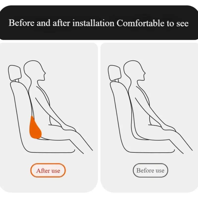 Memory Foam Lumbar Pillow for Car Seats, Curved Lower Back Support with Anti-Slip Design, for Driving and Office Chairs, 6 Colors