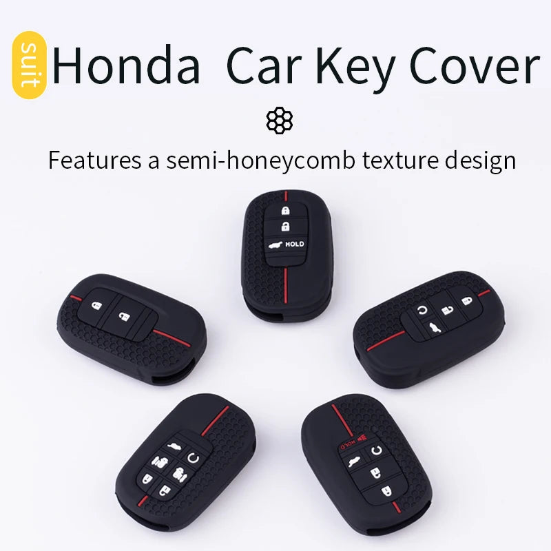 Key Fob Cover for Honda Civic 11th Gen Remote Keys, Soft Silicone Case in 3, 4, 5 and 6-Button Versions