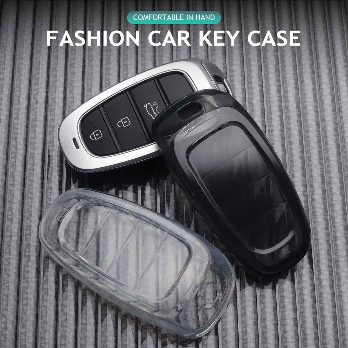 Key Fob Cover for Hyundai Remote Keys, Soft TPU Case for Tucson (NX4), Sonata, Santa Fe and Nexo, 6 Color Options
