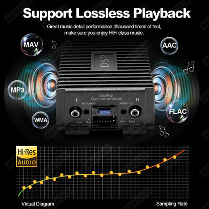 DSP amplifier with lossless playback support