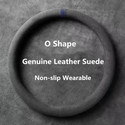 O shape suede cover with blue stitch marker