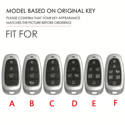 Key Fob Cover for Hyundai 3 to 7-Button Keys, ABS Hard Plastic Shell for Tucson (NX4), Santa Fe, Nexo and Ioniq 5, 6 Sets