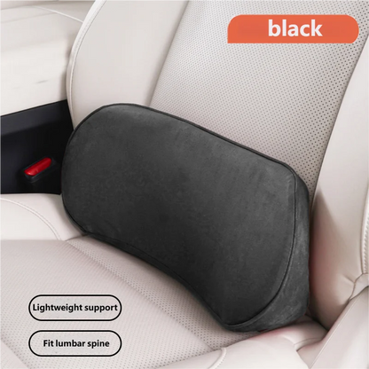 Memory Foam Lumbar Support Pillow for Car Seats and Office Chairs, Ergonomic Lower Back Cushion, Black or Beige