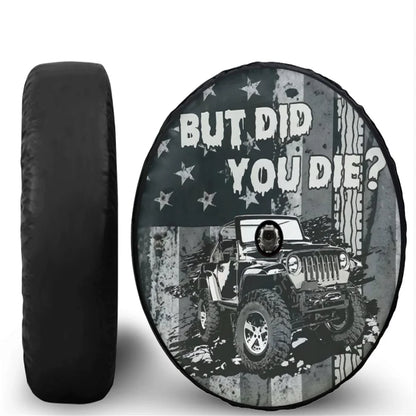 Spare Tire Cover for Jeep Wrangler with Backup Camera Hole, Sunset 4x4 Off-Road PU Leather, 15 to 18 in, Plain Black or 16 Prints