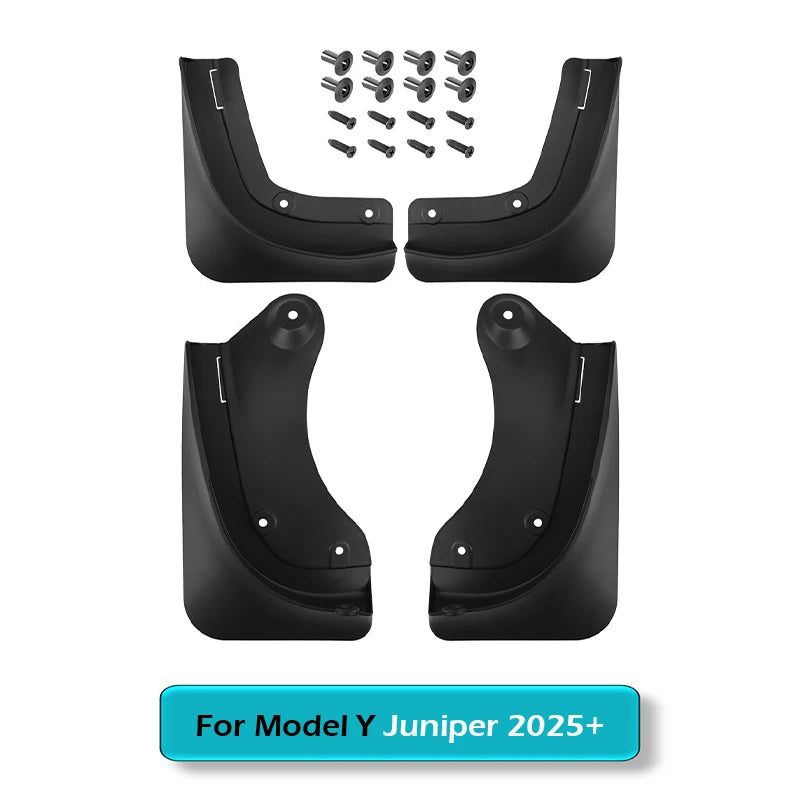 Matte Black ABS Mud Flaps for Tesla Model Y 2020-2024, Model Y Juniper and Model 3 Highland, Set of 4 with Screws, No Drilling