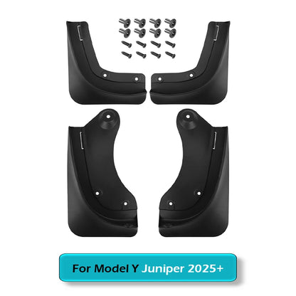 Matte Black ABS Mud Flaps for Tesla Model Y 2020-2024, Model Y Juniper and Model 3 Highland, Set of 4 with Screws, No Drilling