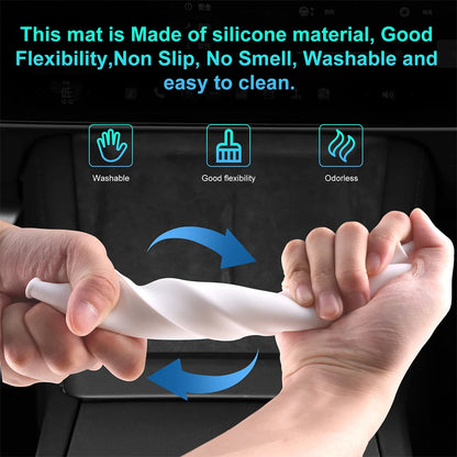 Silicone Charging Pad Mat for Tesla Model 3 Highland 2024-2026 and Model Y Juniper 2025-2026, 9.1 x 7.1 in Non-Slip Mat, 3 Colors