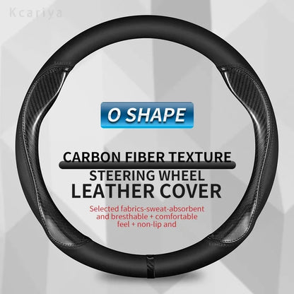 Steering Wheel Cover for Honda Civic 2022-2024, Slip-On PU Leather for Round 14.6-15 in (37-38 cm) Wheels, 5 Colors