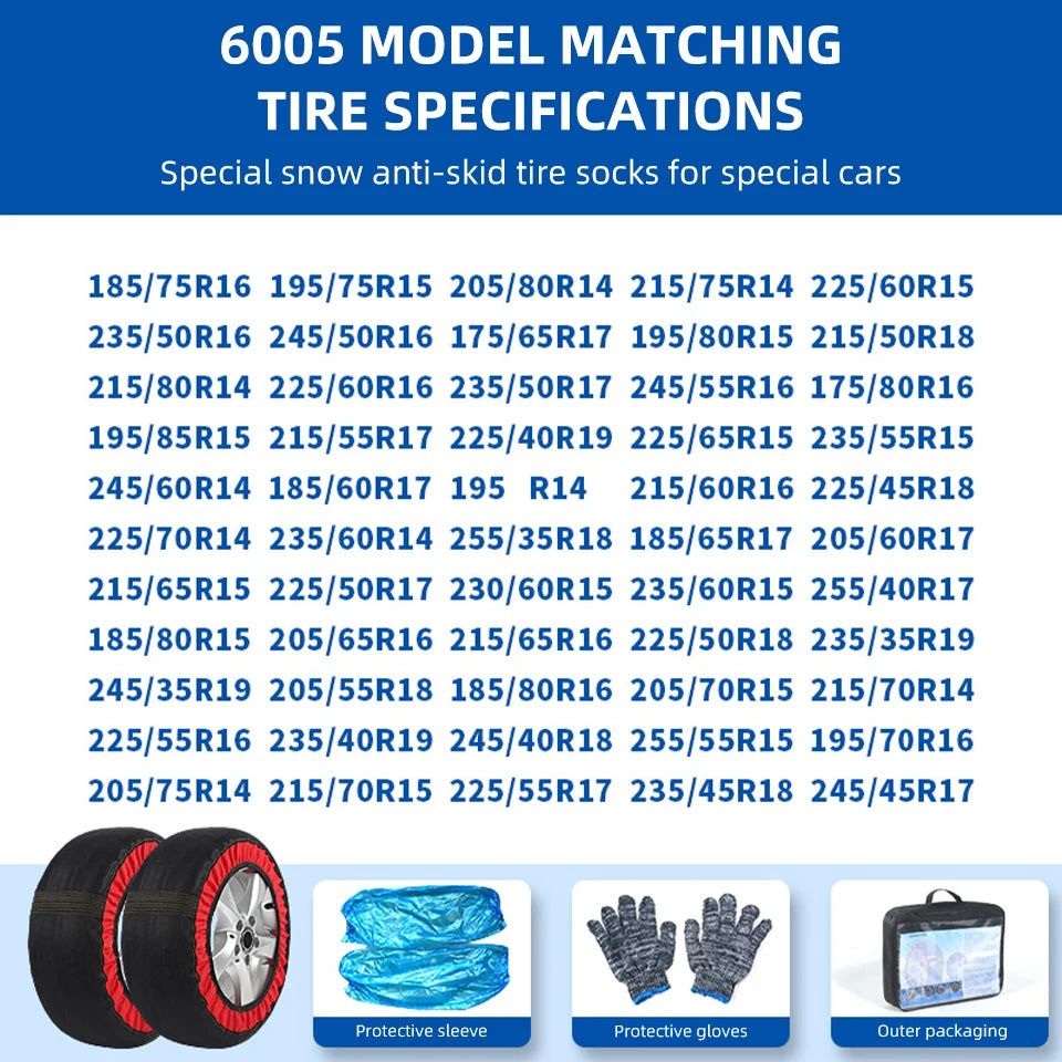 Model 6005 tire size list