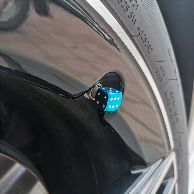 Dice Tire Valve Stem Caps, Dustproof Valve Covers for Cars, Trucks, Motorcycles and Bikes, 4 or 8 Pack, 11 Colors