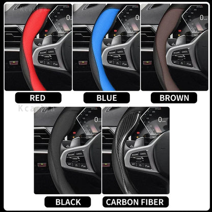 Steering Wheel Cover for Honda Civic 2022-2024, Slip-On PU Leather for Round 14.6-15 in (37-38 cm) Wheels, 5 Colors