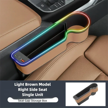 LED Car Seat Gap Filler with Fast Charger — 7-Color Ambient Light