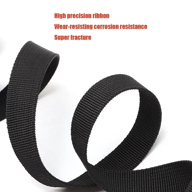 Black strap webbing, wear and corrosion resistant