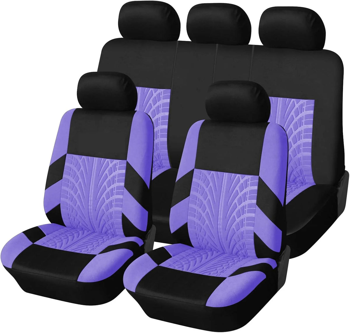 Purple full seat cover set, 9 pieces