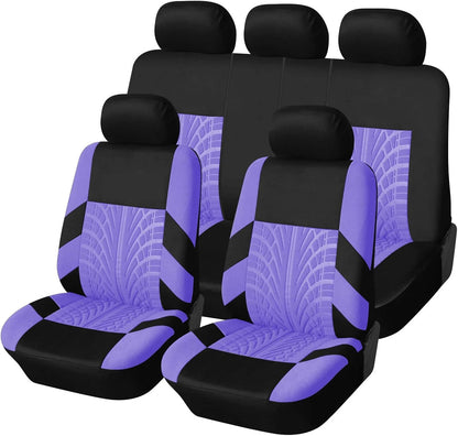 Purple full seat cover set, 9 pieces