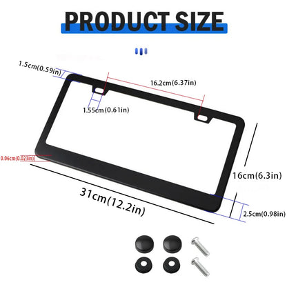 License plate frame size and screws