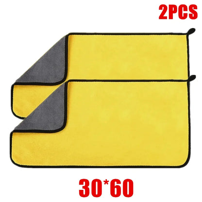 Microfiber Car Drying Towels, Thick Double Layer Cleaning Cloths, 12 x 12 or 12 x 24 Inch, 1 to 10 Pack