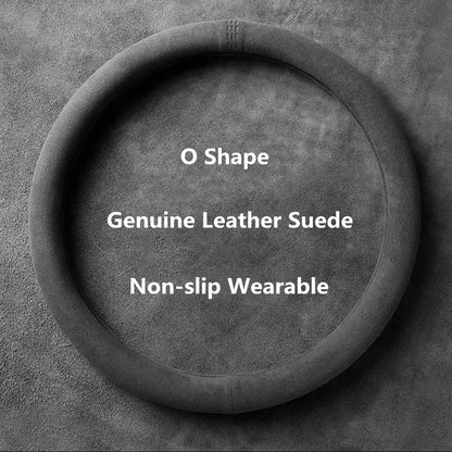 O shape suede cover with black stitch marker