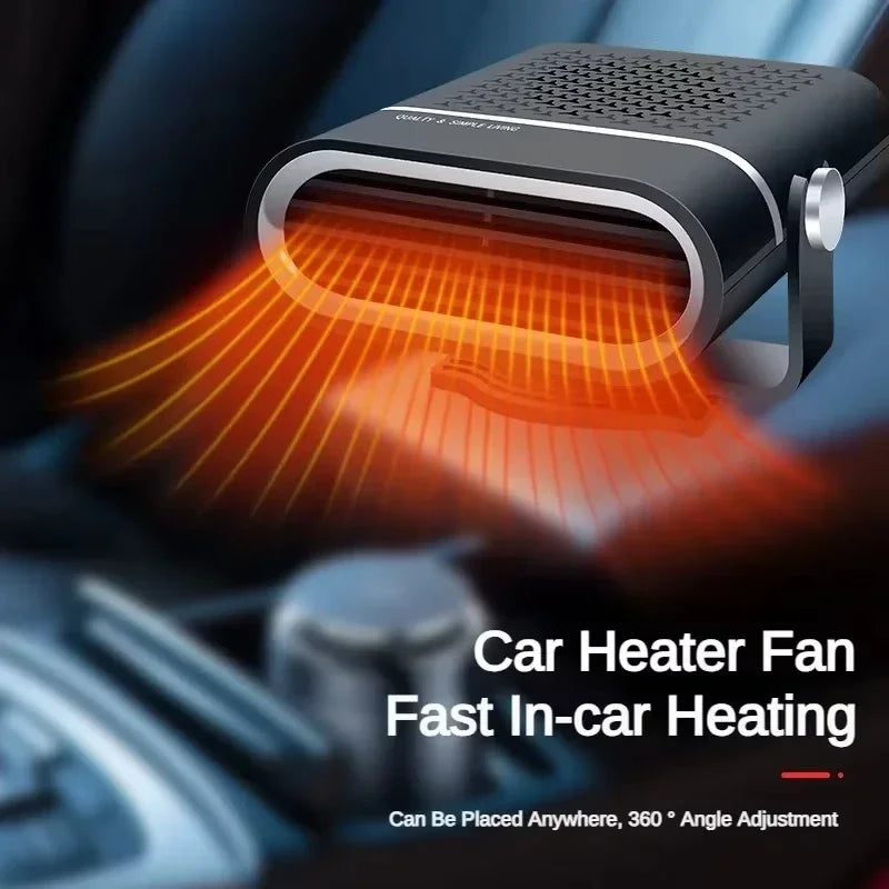 Portable Car Heater and Windshield Defroster, 12V or 24V Plug In Defogger for Cars, SUVs and Trucks, Black or White