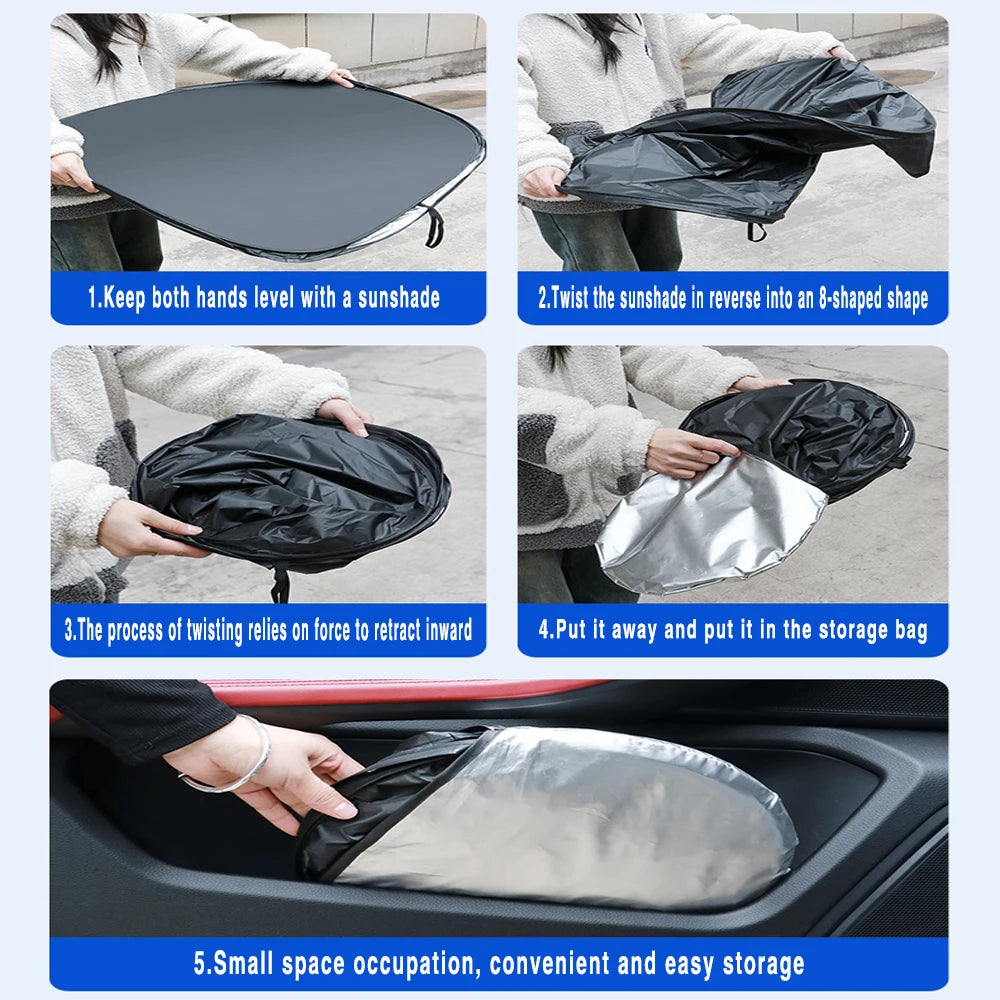 Windshield Sun Shade for Honda CR-V 2023-2025, Foldable Silver Front Window Shade for Heat Insulation and Sun Protection