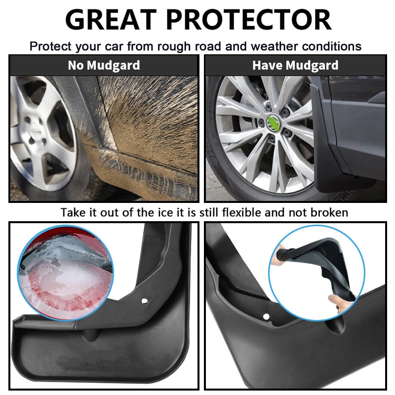 Mud Flaps for Hyundai Tucson Hybrid and N Line 2022-2024 (NX4), Set of 4 ABS Splash Guards with Adhesive Tape